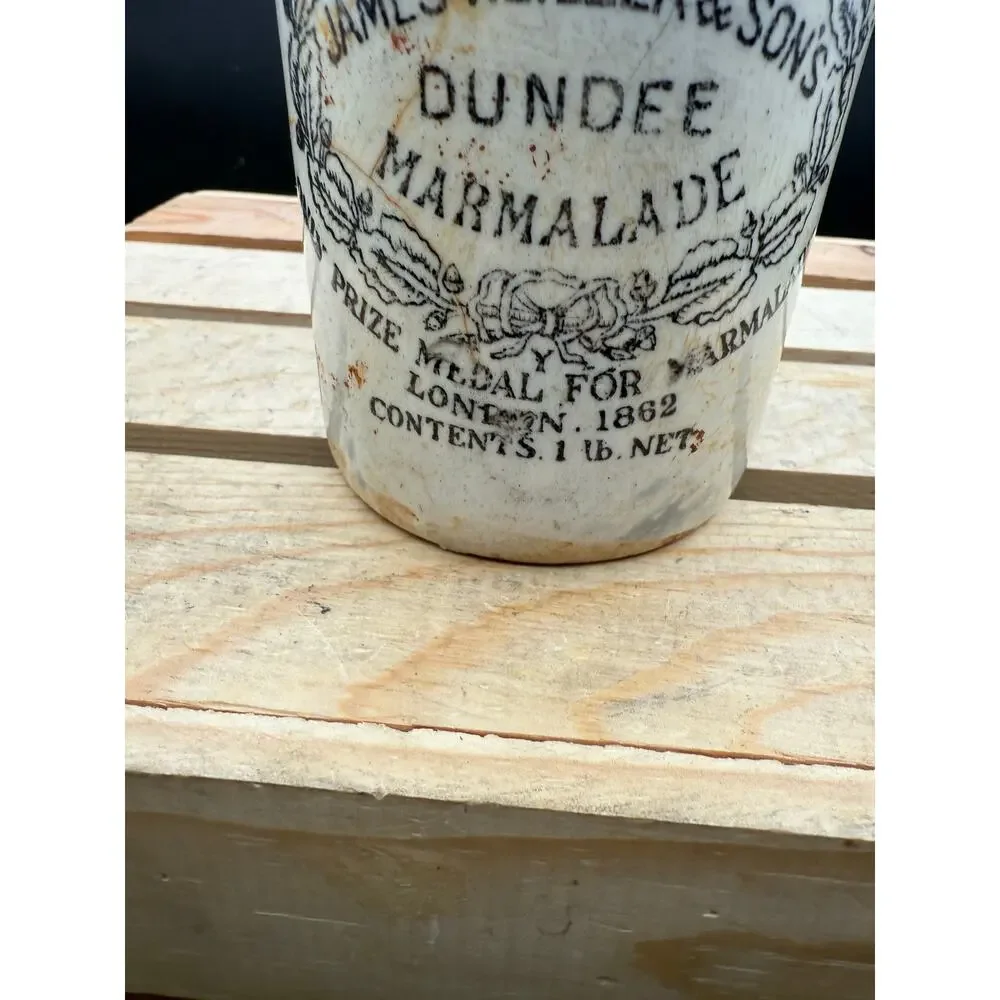 Antique James Keiller &Sons Dundee Marmalade Stoneware Jar-Prize 1862 - Picture 5 of 10